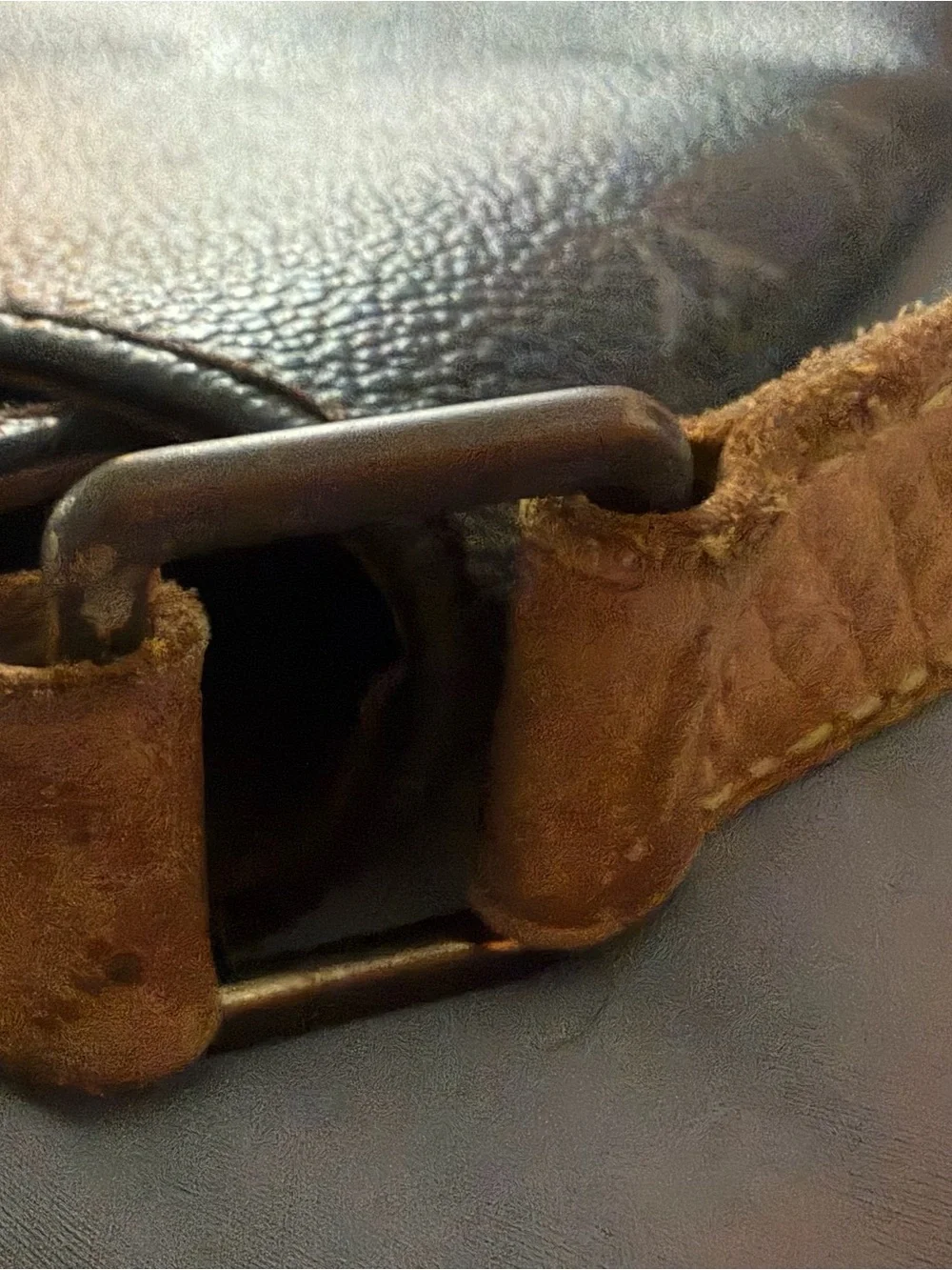 Louis Vuitton Brown Monogram Crossbody with Tan Strap